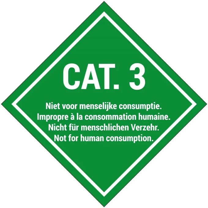 Categorie 3 bord | gecoat dibond materiaal | 20 x 20 cm