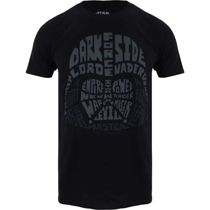 Star Wars Heren Darth Vader Tekst T-Shirt (Zwart)