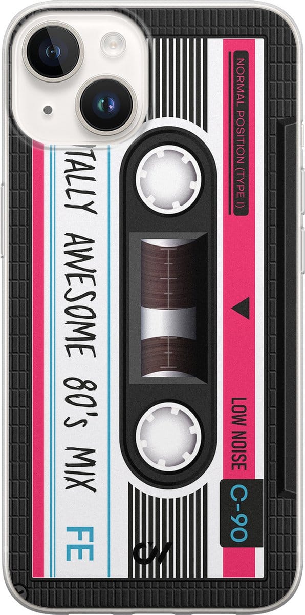 Hoesje geschikt voor Apple iPhone 14 - Cassette - - Zwart - Apple - Casevibes