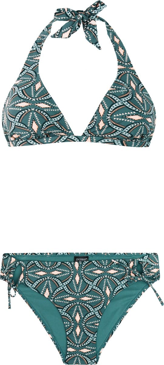 Protest PRTFungi - Halter bikini set Dames - Koordsluiting - Uitneembare vulling - Normale pasvorm - Medium dekking - Groen