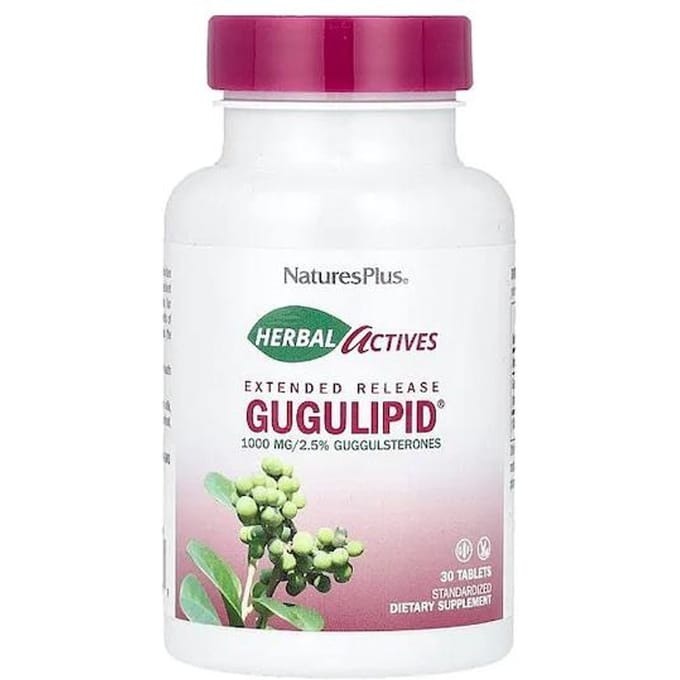 Nature's Plus - Herbal Actives, Gugulipid, libération prolongée, 1000 mg, 30 comprimés végétariens
