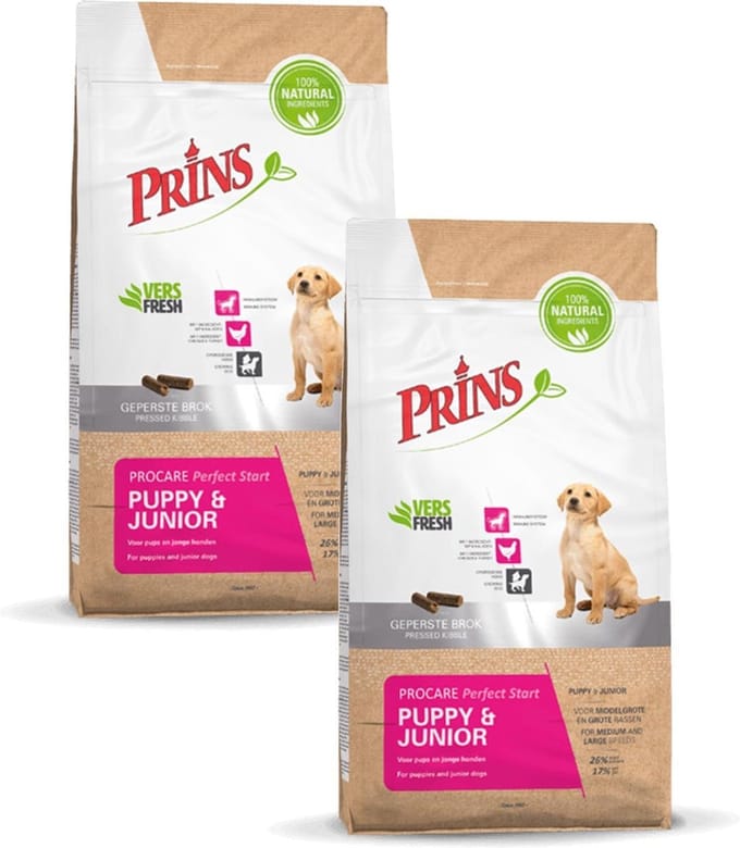 Prins Procare Puppy & Junior Gevogelte - Hondenvoer - 2 x 3 kg