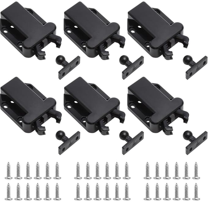 Dailygoods - 6 Stuks Druksnapper met Schroeven voor Deuren