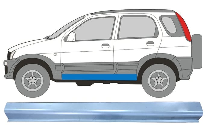 Reparatie dorpel voor Daihatsu Terios 1997-2005 / Links