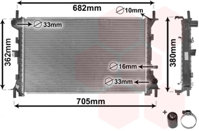 Van Wezel - RADIATOR VOOR FORD FOCUS 1998-2004 1061180