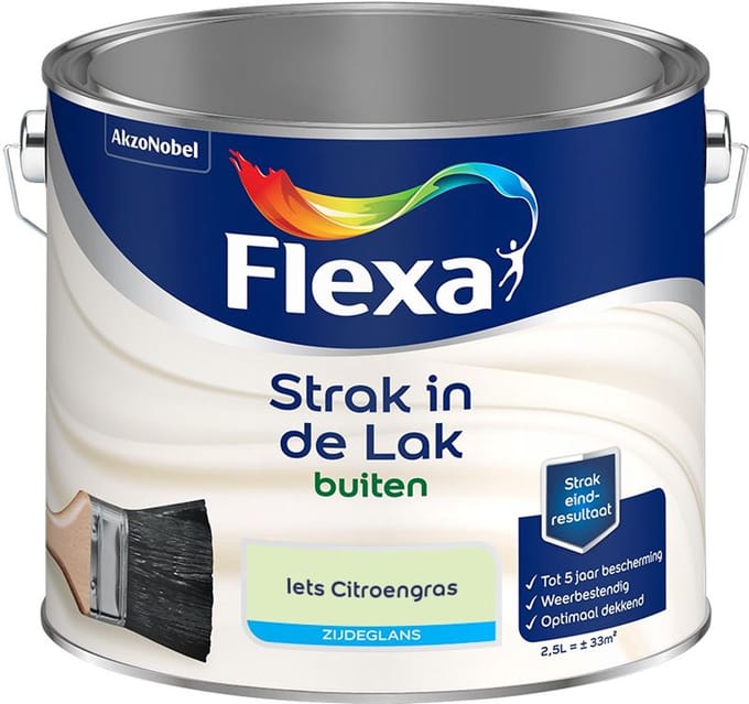 Flexa - Strak In De Lak Buitenlak Zijdeglans - Iets Citroengras - Mengverf - 2,5 L