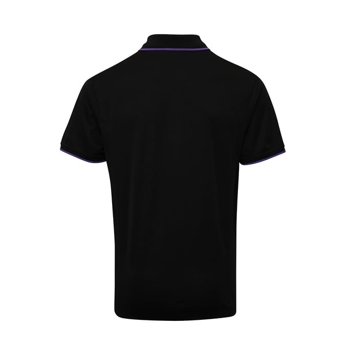Premier Herencontrast Coolchecker Polo Shirt (Zwart/Paars)