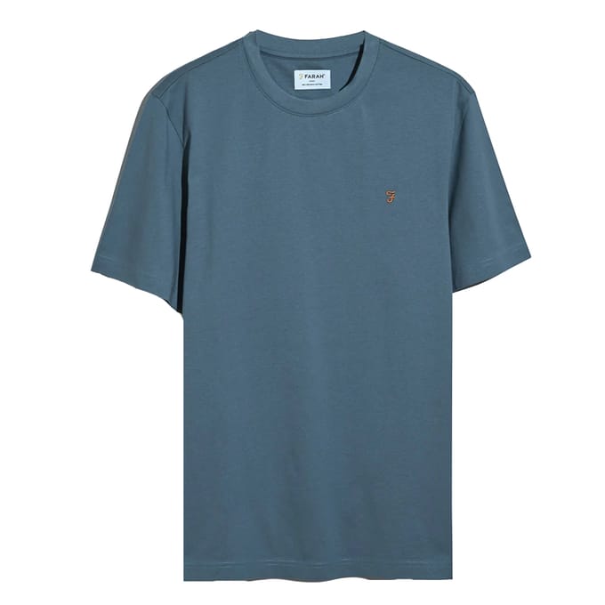 Farah Heren Logo Regular T-Shirt (Krijtblauw)