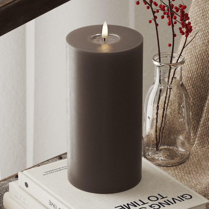 Luxe LED kaars - Mokka LED Candle 10 x 20 cm - net een echte kaars! Deluxe Homeart