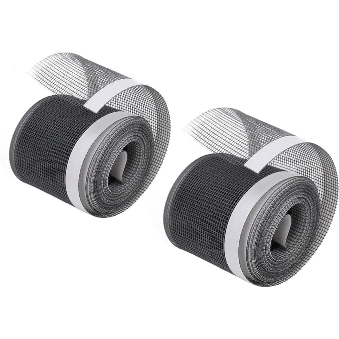 2 Pièces Ruban de Réparation d'Écran de Fenêtre Découpable Polyvalent Adhésif Fort Patch de Réparation de Moustiquaire pour gray