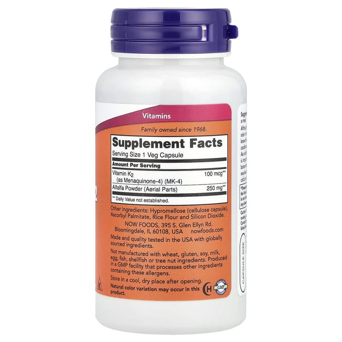Vitamine K-2, 100 Mcg, 100 Plantaardige Capsules