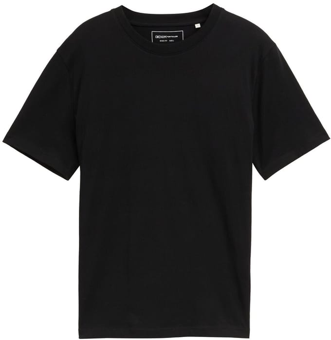 Tom Tailor Denim - Basic T-shirt in effen kleuren - Maat XS - Black
