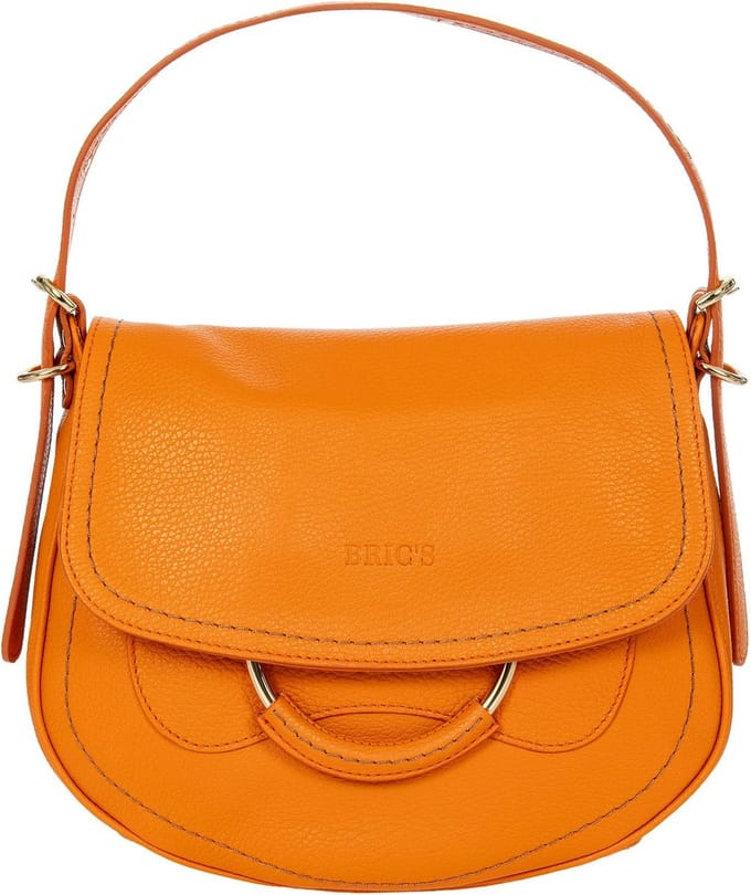 BRIC'S Leren Schoudertas Gondola Stella Bag Citrus Oranje