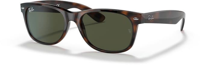 Ray-Ban New Wayfarer RB2132 902 Turtle/Crystal Green, Dark Turtle, 52mm, Classic, Dark turtle, Modern