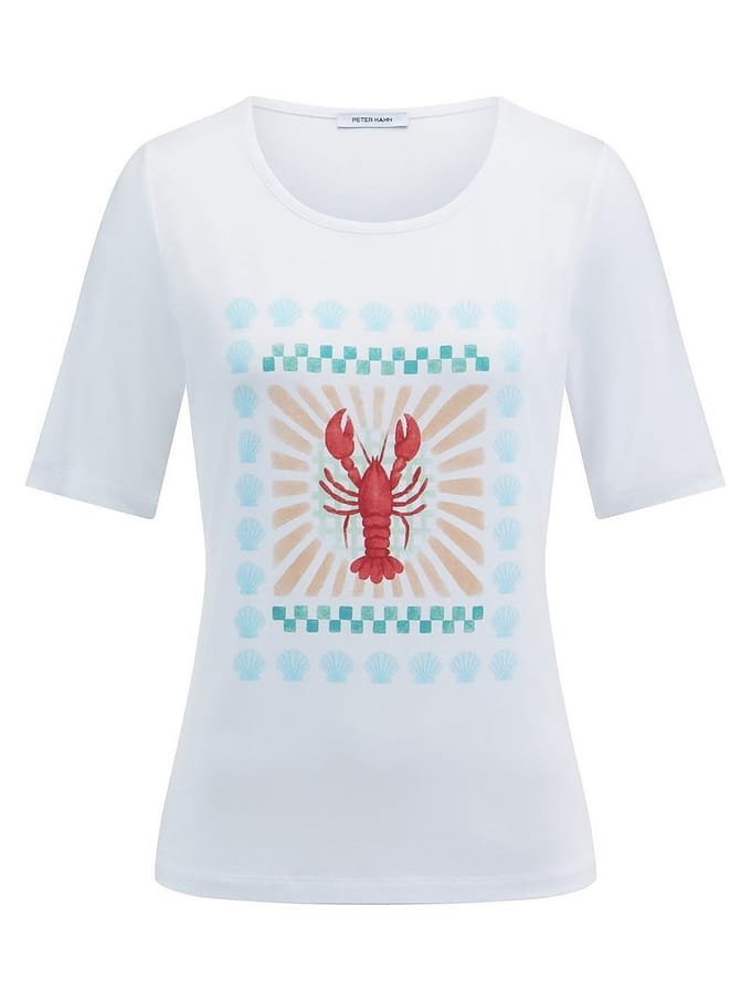 Shirt ronde hals Van Peter Hahn wit
