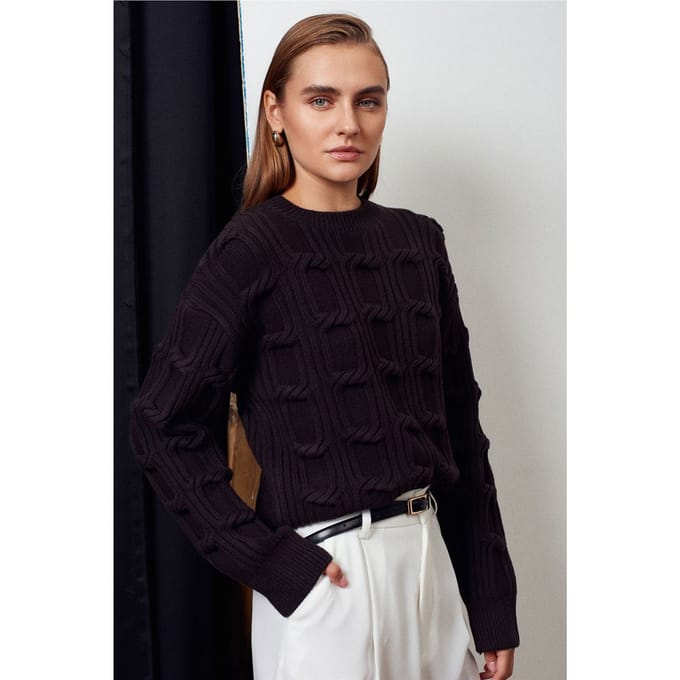 Textured Crew Neck Gebreide Trui