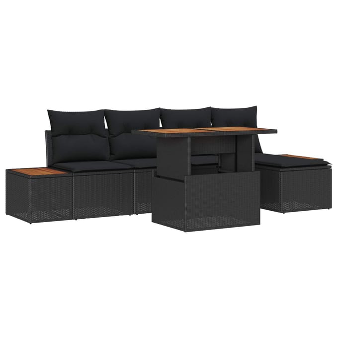 vidaXL - Tuinbank - Set - 6 - st - Zwart - en - Bruin