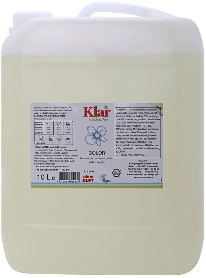 Vloeibaar Kleurwasmiddel 10 Liter Parfumvrij