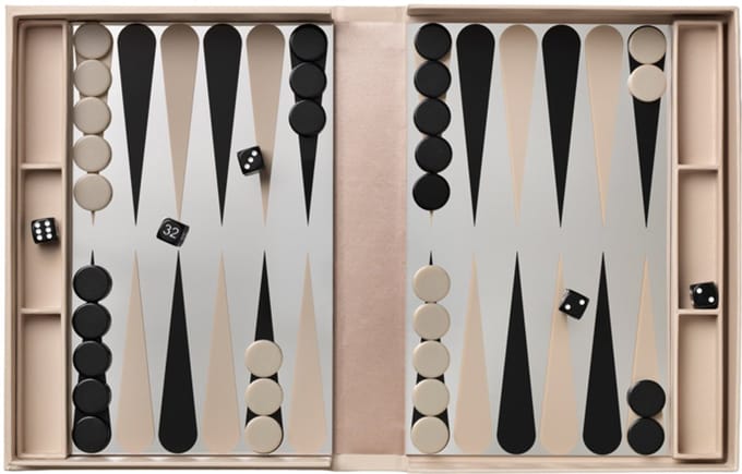 Printworks Classic - Art Of Backgammon Mirror - Beige/Zilver