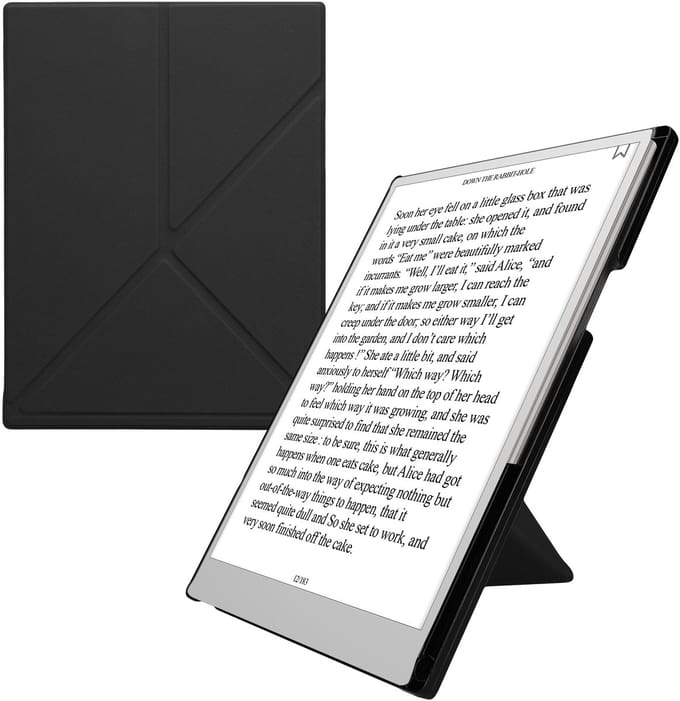 kwmobile e-reader hoesje geschikt voor Remarkable Paper Pro hoes - E reader case met standaard en penhouder - Kunstleren ereader cover in zwart
