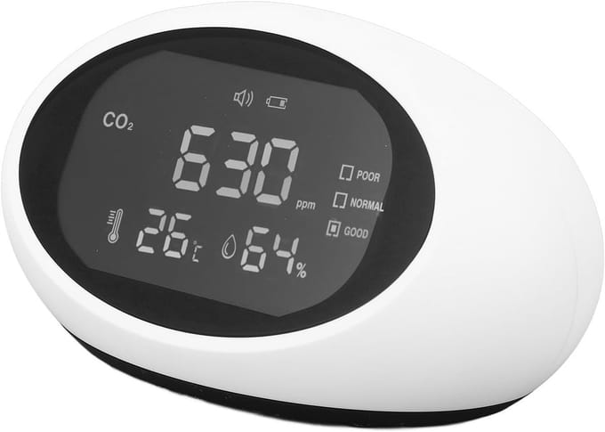 CO2 Detector - Luchtkwaliteit Meter - Luchtkwaliteit Meten - Hoge Nauwkeurigheid - 400-5000 ppm - Wit