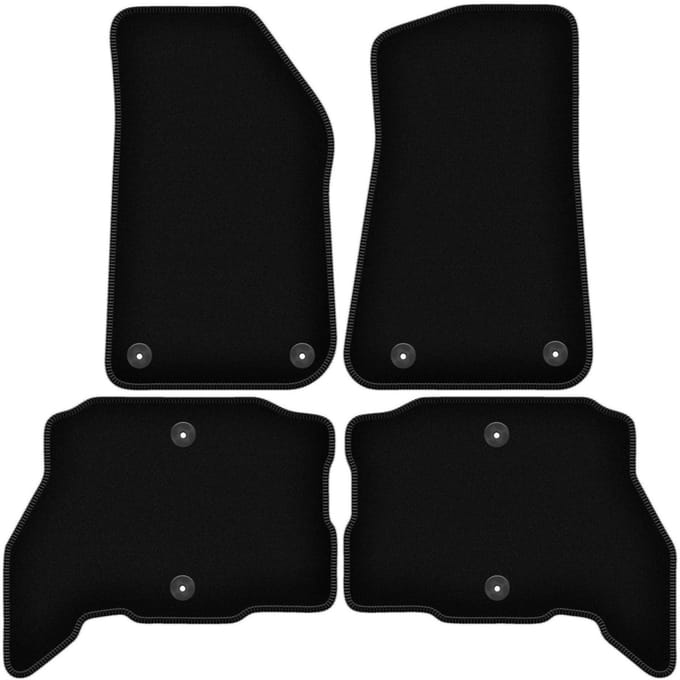 BASIC zwarte veloursmatten voor: Jeep Wrangler JL 4XE 5-deurs (2021-2023)