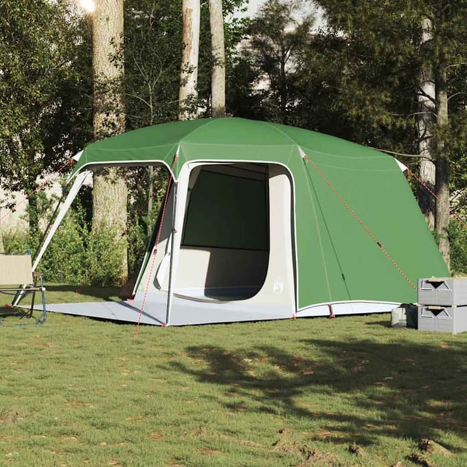 vidaXL - Kampeertent - met - verandakoepel - 5-persoons - waterdicht - groen