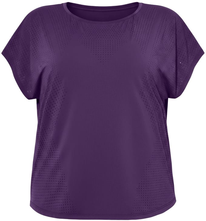 Studio Untold - Dames - Sporttop oversized model perforaties - Aubergine - Maat 46+