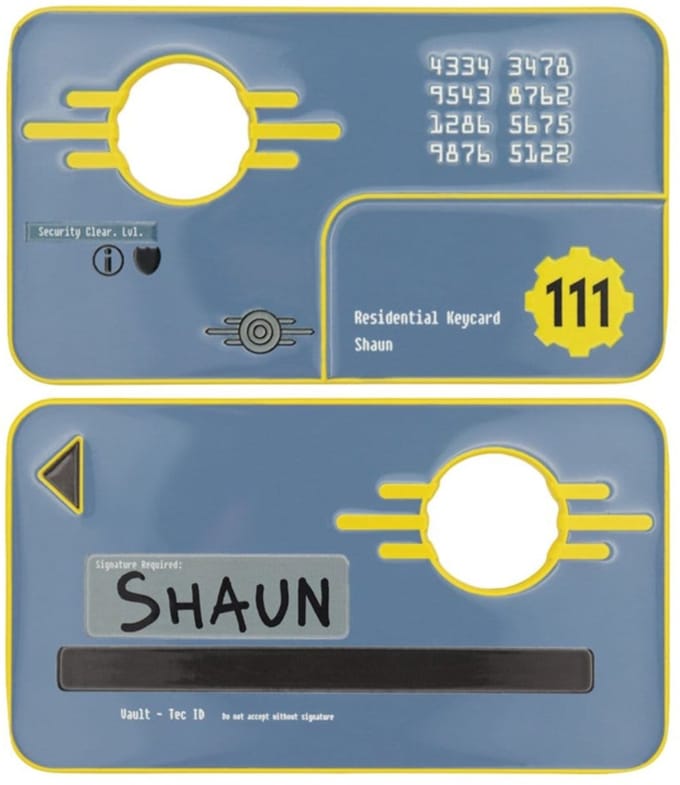 FaNaTtik Fallout Replica Security Keycard Vault 111 Limited Edition 11 cm Replica: 1/1