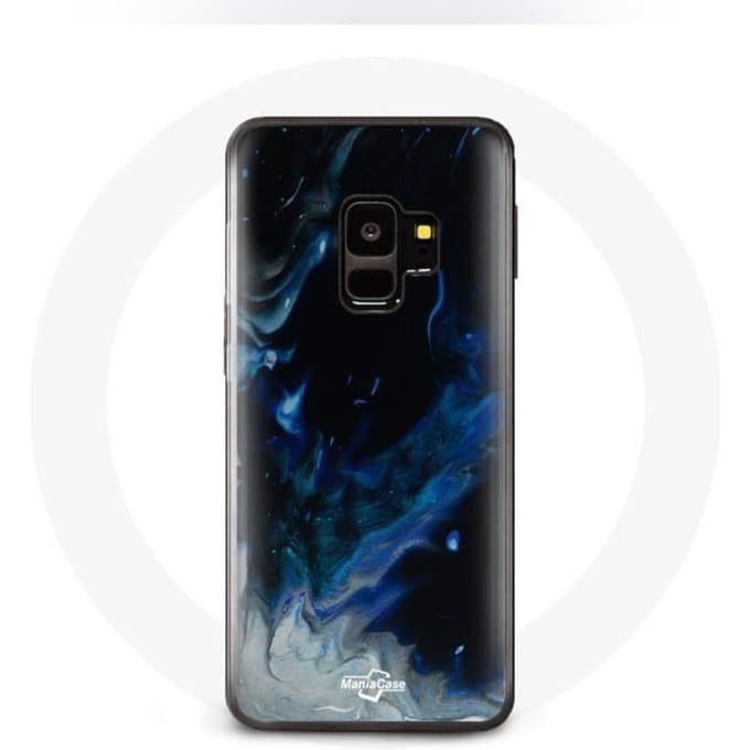 Coque - Samsung - Galaxy S9 Plus - Souple - Nuages de fumée - Multicolore noir bleu gris gris
