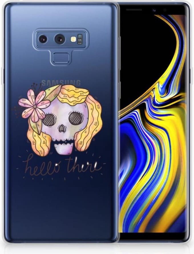 Silicone Back Case Samsung Galaxy Note 9 Boho Skull