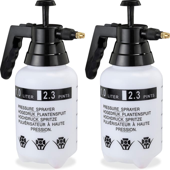 2x drukspruit 1 l - plantenspuit - onkruidspuit - druksproeier - handspuit tuin