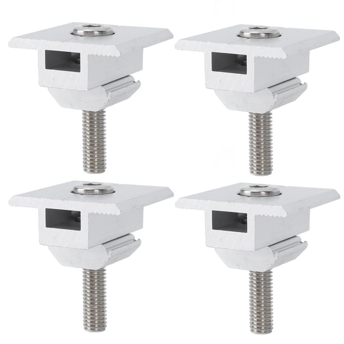 4 STKS Zonnepaneel Beugel Middenklemmen Zilver Lichtgewicht Staal 35mm Zonnepaneelklemmen voor RV white