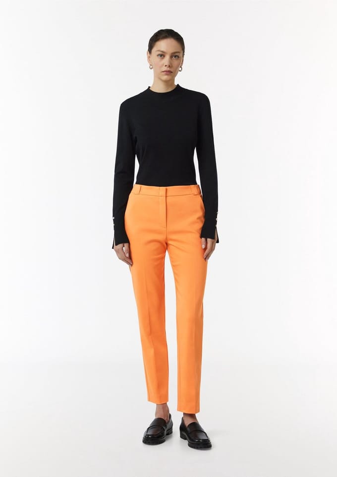 comma - female - Slim fit: broek met geperste plooien