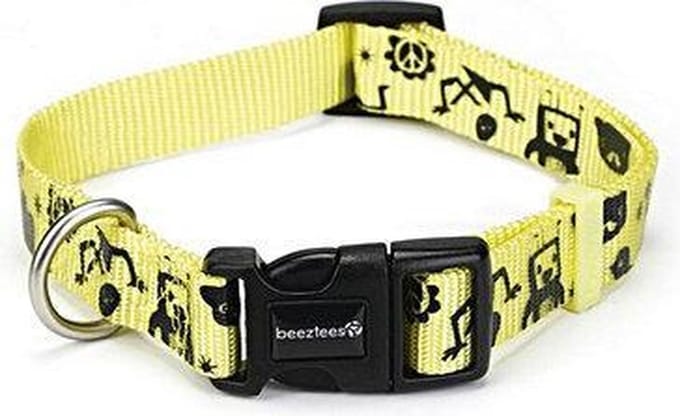 Halsband monster geel 48-70cm