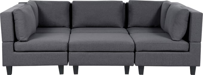 UNSTAD - Moduliare bank met hocker - Donkergrijs - 5-zits - Polyester