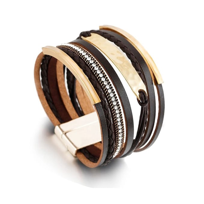 Sorprese armband - Classic Brown - armband dames - wikkelarmband - cadeau - Model G - Sinterklaas - Kerst - Cadeau