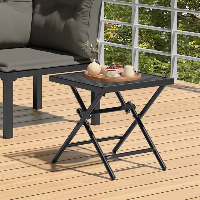 vidaXL - Tuintafel - 38x38x38 - cm - staalgaas - antracietkleurig