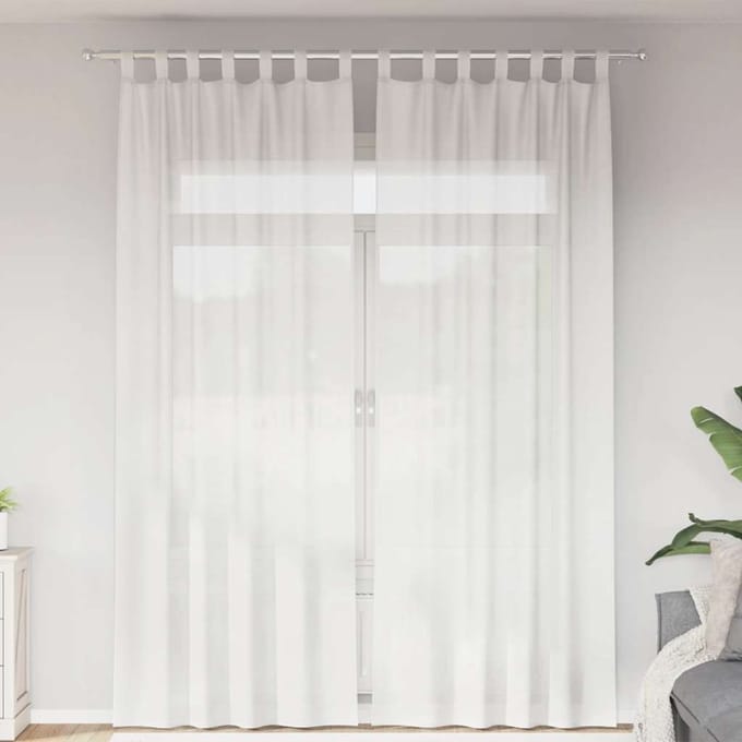 vidaXL Gordijnen met lussen 2 st 140x260 cm wit
