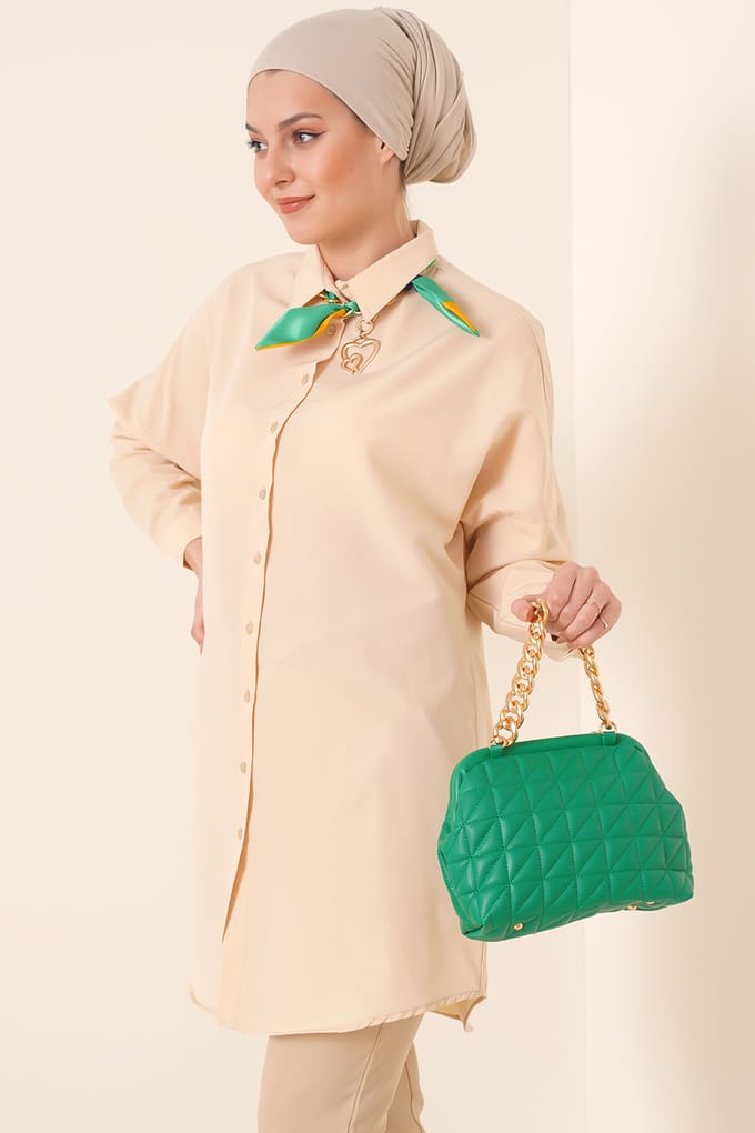 Lange Poplin Shirt met Knoopsluiting