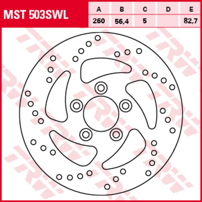 Remschijf TRW MST503SWL, 1 Stuk