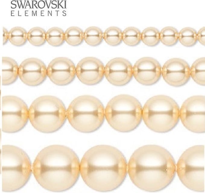 Swarovski Elements, 20 stuks Swarovski Parels, 10mm (40cm), GOLD, 5810