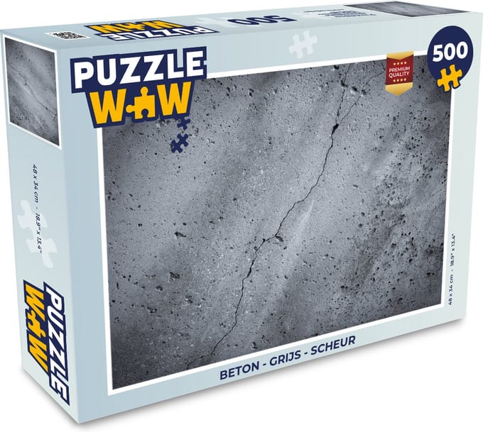 Puzzel Beton - Grijs - Scheur - Legpuzzel - Puzzel 500 stukjes