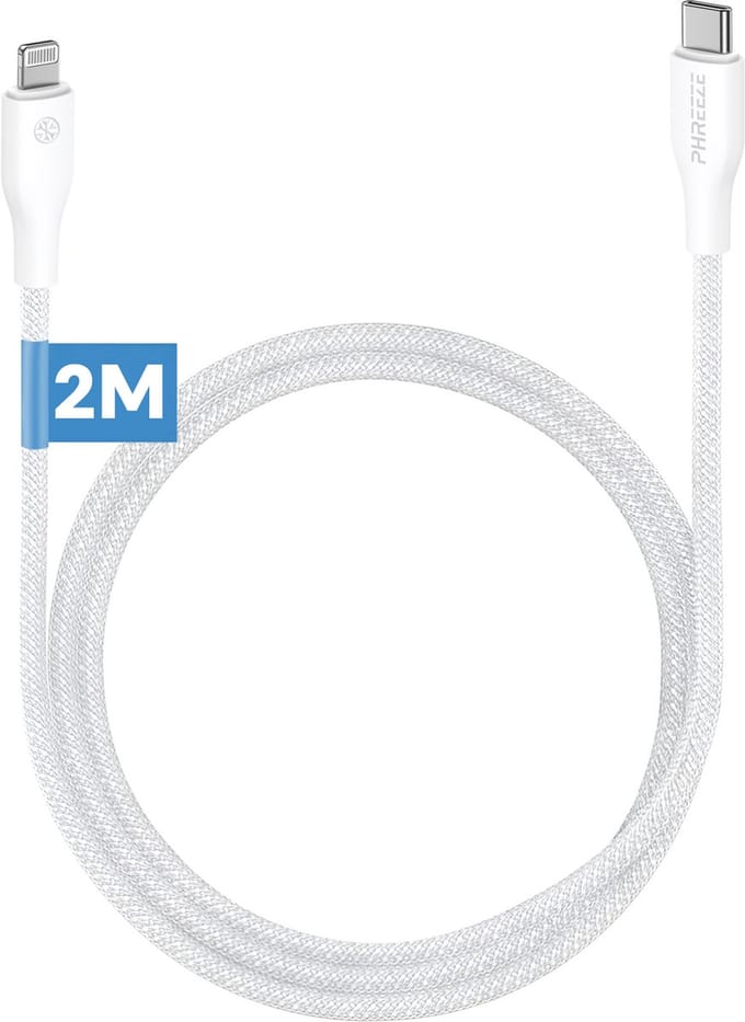 Oplaadkabel geschikt voor iPhone kabel 2m - Fast charge - Geschikt voor Lightning oplaadkabel - Phreeze