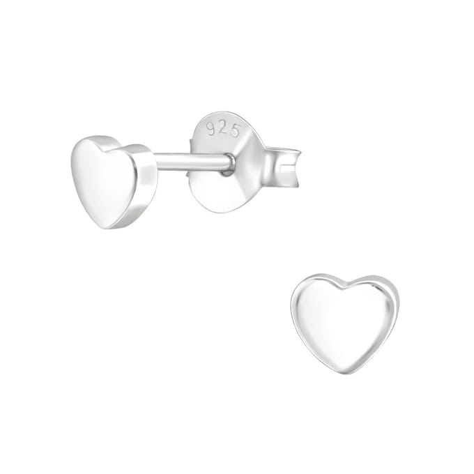 Oorbellen meisje hartje klein - zilver