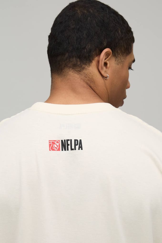 Oversized NFLPA Patrick Mahomes License Printed T-Shirt | Ecru | Size Medium