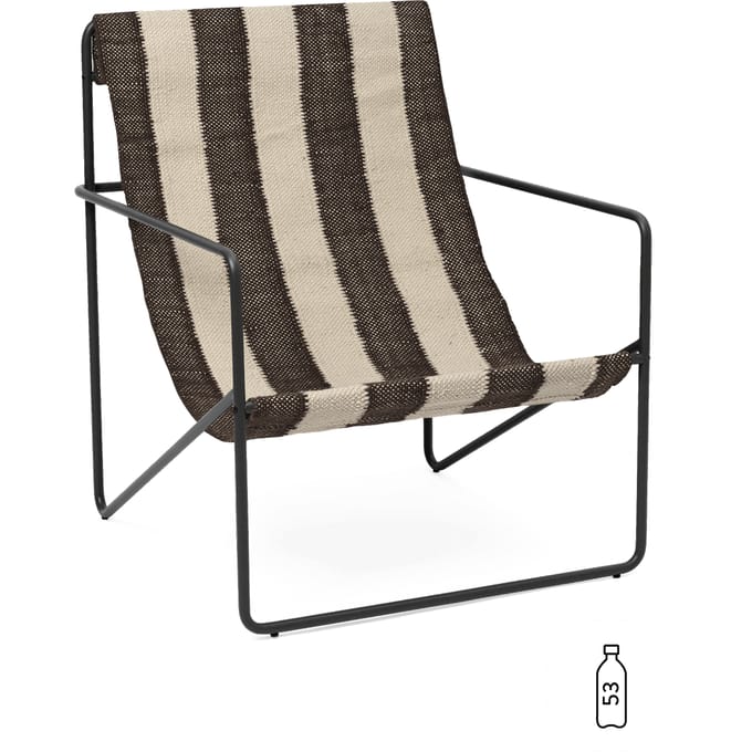 Ferm Living Desert Stoel - zwart - off-white/chocolate
