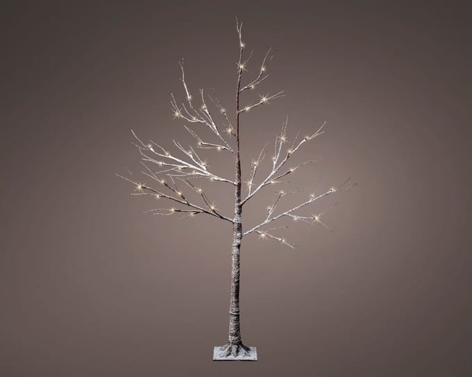 Lumineo - LED boom l30b30h125 cm-48l bruin kerstverlichting
