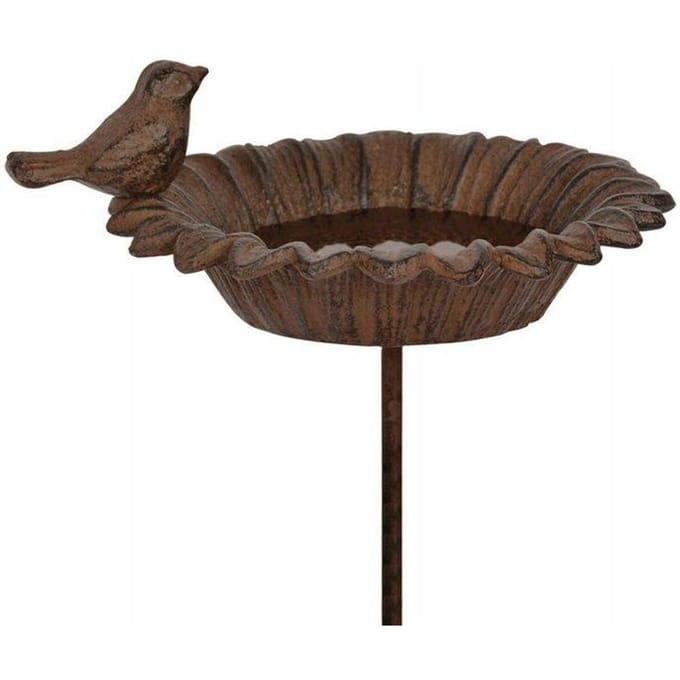 Esschert Design FB301 Zonnebloem Op Pin - Drinkschaal  - Bruin - 13,7 x 13,7 x 76,5 cm