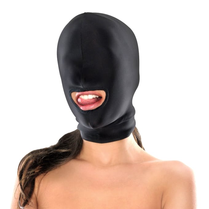 Pipedream Fetish Fantasy hoofdkap Spandex Open Mouth Hood zwart